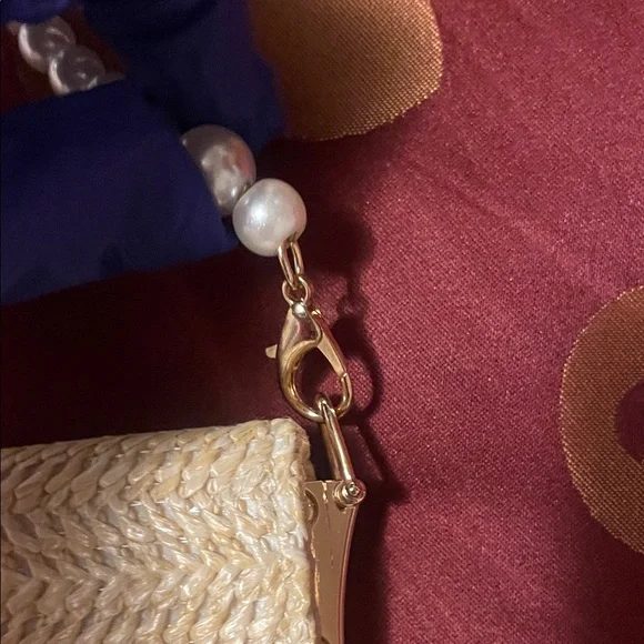 Dior Tan Woven Clutch with Pearl Accent - Picture 6 of 17